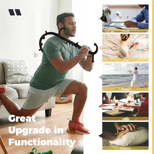 Deep Tissue Back & Neck Massager for Body Muscle Pain Relief | Trigger Point Massage Tool for Full Body, Shoulders, Legs, Muscle Knot Remover, for Self-Massage, Pressure Point Massage Tool-Black - color: Elegant Black