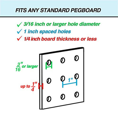 Pegboard Basket Set of 2, Medium + Small Size Basket, Black - Hooks to Any Peg Board - Organize Tools, Workbench, Accessories, Garage Storage - Wall Organizer Attachments - size: c. Sizes S+M Pack