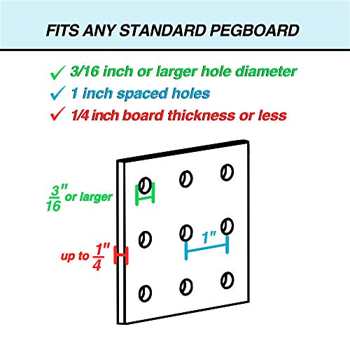 RightArrange Pegboard Basket Size M, Black - Hooks to Any Peg Board - Square Style Wire Shelf Baskets - Organize Tools, Workbench, Accessories, Garage Storage - Wall Organizer Attachments - size: Medium