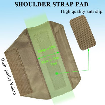 Ultra Thick Shoulder Strap Pad 2 Pack, Heavy Load Backpack Strap Pads, High Elasticity Tactical Bag Shoulder Pads - color: 2PCS-Brown