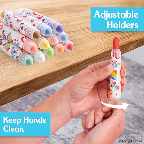 Fisher-Price™ Dustless Chalk Set - 12 Bright Colors with Adjustable Holders, Portable Storage Case, Washable Art Supplies, Safe & Non-Toxic, Draw on Chalkboards, Sidewalks, and Paper