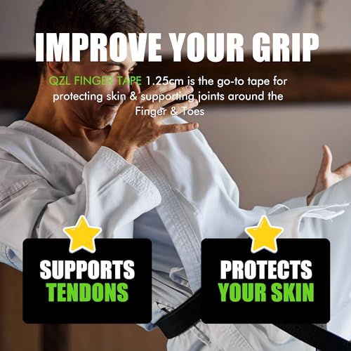 Finger Tape - 6 Rolls 0.5'' 30' Athletic Tape Sports Finger Protectors Toe Thumb Bandage Tape, Waterproof & Sticky Sports Tape Athletic for Power Support to Jiu Jitsu, Hockey, BJJ, Climbing, Rock
