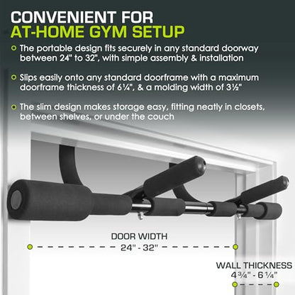 ProsourceFit Pull Up Bar for Multi Use Fitness & Home Gym Exercise - style: Multi Grip Light