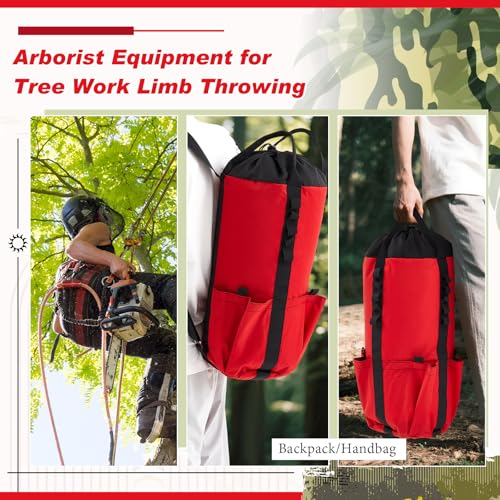Arborist Rope Storage Bag 30l Tree Rock Climbing Rope Arborist Equipment Bucket Backpack Waterproof Throw Line Bag Large Capacity with Side Storage Pockets Tough Rock and Tree Climbing Gear