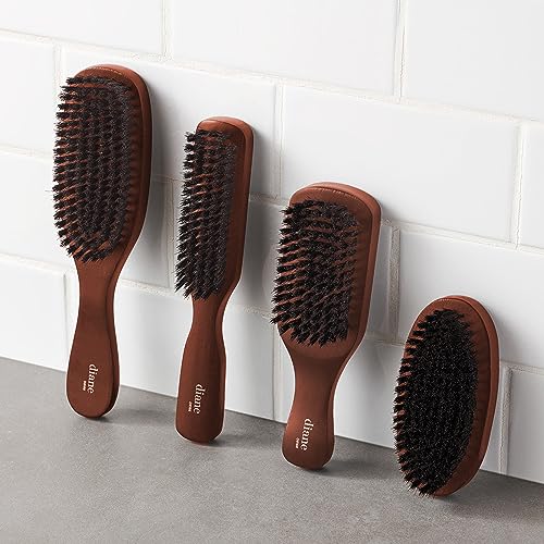 Diane Reinforced Boar Bristle Military Wave Brush for Men and Barbers – Medium Bristles for Thick and Curly Hair – Use for Detangling, Smoothing, Wave Styles, Restore Shine and Texture