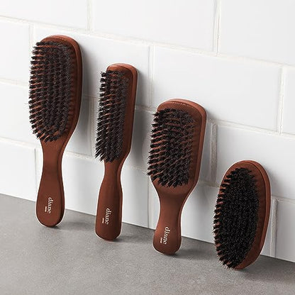 Diane Reinforced Boar Bristle Military Wave Brush for Men and Barbers – Medium Bristles for Thick and Curly Hair – Use for Detangling, Smoothing, Wave Styles, Restore Shine and Texture