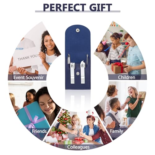 Lasnten 24 Set Valentine Manicure Set Bulk Nail Clippers Grooming Nail Kit Stainless Steel Professional Pedicure Tools Kit with Travel Case for Men Women Valentine's Day Gift(4 in 1,Dark Blue) - color: Dark Blue, size: 4 in 1