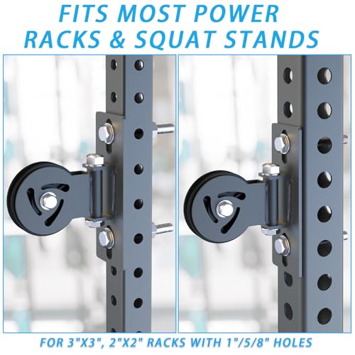 J Bryant Pulley System for Power Rack - Fits 5/8" Hole Size, Cable Pulley Attachment for 2x2, 2x3, 3x3 Racks, Heavy Duty LAT Pulldown, DIY Cable Machine Accessories, Gym Equipment