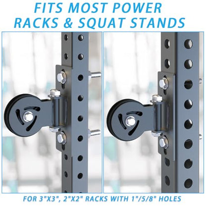J Bryant Pulley System for Power Rack - Fits 5/8" Hole Size, Cable Pulley Attachment for 2x2, 2x3, 3x3 Racks, Heavy Duty LAT Pulldown, DIY Cable Machine Accessories, Gym Equipment