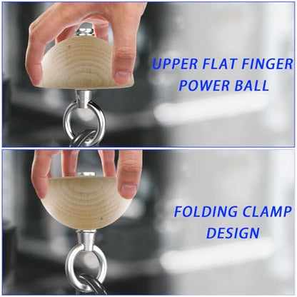 Pinch Grip Strength Trainer Set – Beech Wood Rectangle Block & Dual-Use Half Ball – with Extended Strap Loading System for Hand, Finger & Arm Wrestling Training