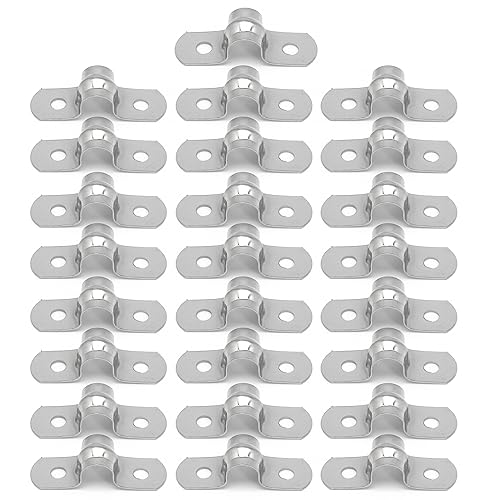 25Pcs M8 304 Stainless Steel Rigid Pipe Strap Two Hole Cable Strap u Bracket Pipe Clamps Heavy Duty Pipe Fasten Holder for Tube, Pipe or Wire Cord Installation (25, 8MM（5/16" ）) - size: 8MM（5/16" ）