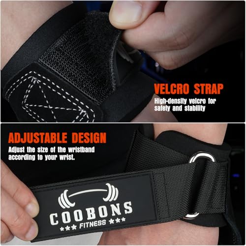 Weight Lifting Wrist Straps, Gym Straps Weight Lifting for Deadlift and Powerlifting, Double Layer Leather Wrist Wraps with Padded Cushion Wrist Loop, Weightlifting Grips for Men and Women - color: Black