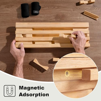 DIY Hangboard Rock Climbing, Wooden Climbing Hang Board as Training Fingerboard with Magnetic Multifunctional Block, Doorway Hangboard for Hanging Practice and Finger Strength Training