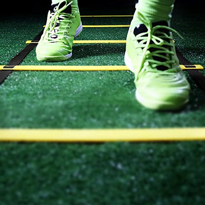 RiToEasysports Speed Training Agility Ladder PP and Nylon Speed Ladder 7 10 13 Rung Foldable Setup Footwork Coordination Training for Soccer Football Basketball Athletes - size: 3.5 meters 7 yuan