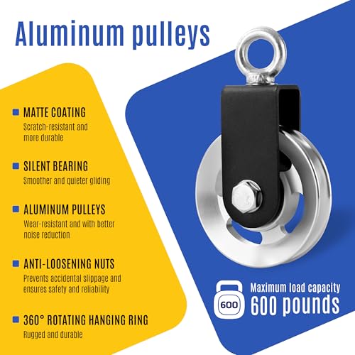 90mm Aluminum Alloy Cable Pulley Wheel for Home Gym Lat Pulldown System | Heavy-duty 600 lb capacity; sealed bearing and precision groove provide smooth, quiet tricep pushdowns, rows and workouts. - color: Silver (one piece)