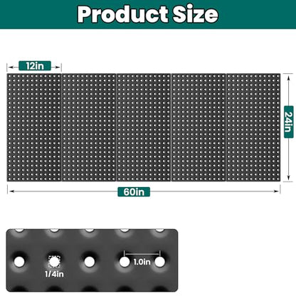 EVERHANGER Metal Pegboard Panels 24" x 12", Heavy Duty Steel Peg Boards for Garage, Pegboard Wall Organizer for Tool Storage and Organization, Black, 5 Pack - size: 5 Pack 24" x 12"