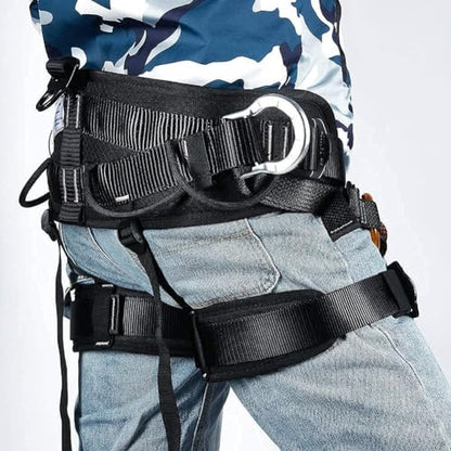 Climbing Seat Belt, Caving, Rock Climbing and Rappelling Equipment, Body Guard Protect, Rappelling Rescuing Equip - color: Half-body Black