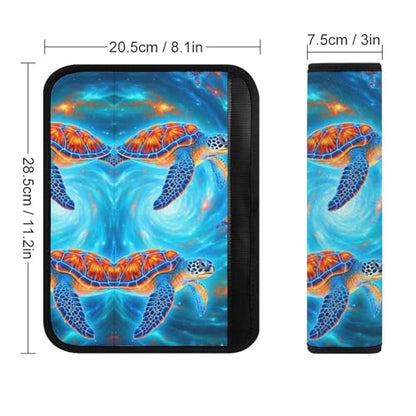 2 Pack Soft Padded Seat Belt Cover for Girls and Boys, All Vehicles, Nautical Coastal Ocean Sea Space Turtle Harness Pads Strap, Anti-Slip Pad - color: Pattern 392