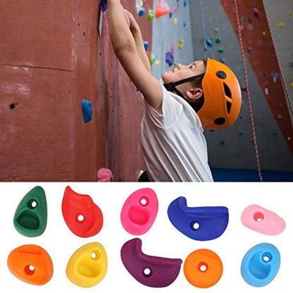 Climbing Wall Holds, Wear Resistance Climbing Holds Climbing Rock Wall Grips for Outdoor for Indoor(Small 10 Pieces)