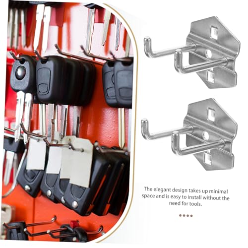 DOITOOL 5pcs Pegboard Storage Rack Metal Hooks Tool Hanging Board Home Organization Easy Install Hooks