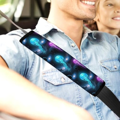 2 Pack Galaxy Jellyfish Car Seat Straps Shoulder Pads Soft Padded Seat Belt Cushion for Kids, All Vehicles, Pressure Relief - color: Pattern 1160
