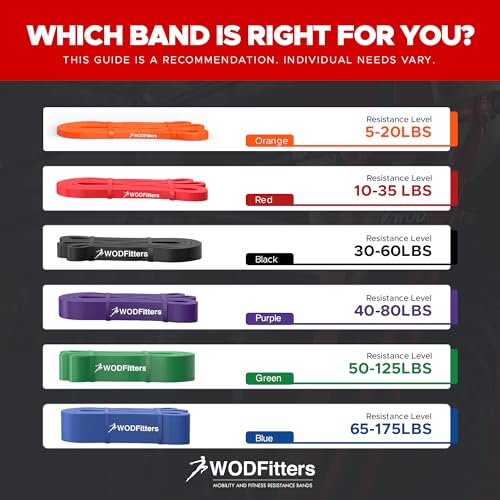 WODFitters Pro Series Pull-Up Assistance Bands – Premium Resistance Loop Bands for Assisted Pull Ups, Muscle Ups, Strength Training & Mobility – Durable Bands for Functional Fitness - color: #2 Black