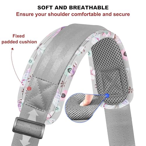 ZINZ 75" Shoulder Strap with Fixed Pad and Dual Balanced Buckles，Butterfly - color: Butterfly