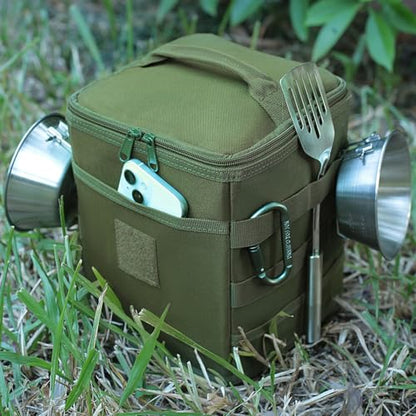 Tactical Camping Storage Bag 7L Utility Tote Bag Trunk Organizer (Black) - color: Black