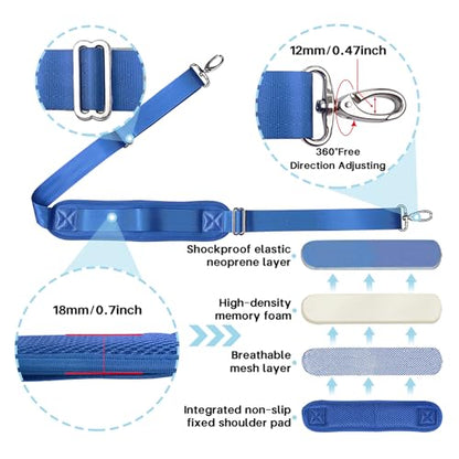 Shoulder Strap for Bag Universal Replacement 58"/67" Fixed Padded Adjustable Buckle Heavy Duty Shoulder Strap - color: Blue, size: 58"