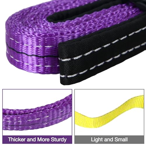 Lift Sling Straps,1" x 5' 2-Ply Heavy Duty Flat Eye Lift Sling | Twist Eye Polyester Lifting Sling Straps Nylon Tree Saver Recovery Strap Web Slings Rigging Moving Tow Hoisting Gear Strap - color: Purple, size: 1" x 5'