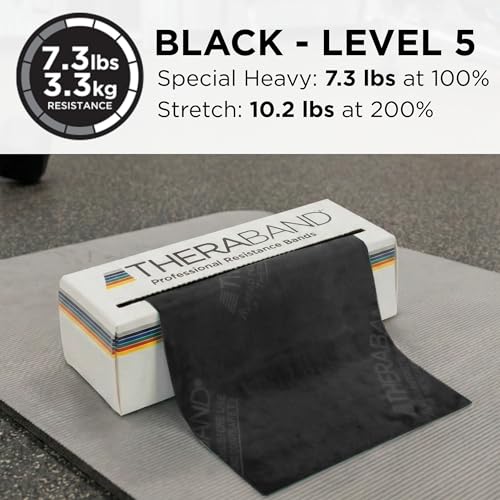 Theraband Resistance Band Black, Special Heavy, 6-Yard Roll, Latex | Elastic resistance band for exercise, strength training, stretching and physical therapy - color: Black - Special Heavy