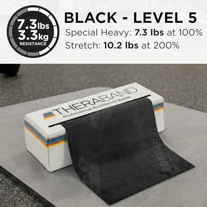 Theraband Resistance Band Black, Special Heavy, 6-Yard Roll, Latex | Elastic resistance band for exercise, strength training, stretching and physical therapy - color: Black - Special Heavy