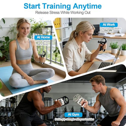 Handeful Grip Strength Tester Trainer - Dynamometer Handgrip Measurer Meter, Handheld Strengthener Exerciser for Sports, School, and Home Use