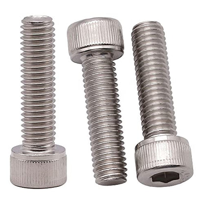 M5-0.8 x 20mm (50 Pack) Stainless Socket Head Cap Screws, 304 Stainless Steel 18-8, Plain Finish, Full Thread Coverage, by RoyceMart - size: M5-0.8 x 20mm