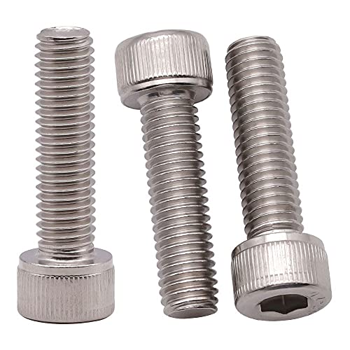 M4-0.7 x 25mm (50 Pack) Stainless Socket Head Cap Screws, 304 Stainless Steel 18-8, Plain Finish, Full Thread Coverage, by RoyceMart - size: M4-0.7 x 25mm