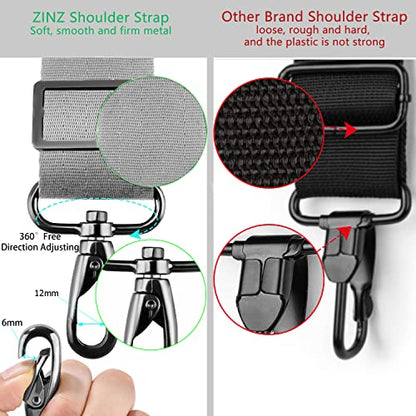 ZINZ Shoulder Strap 78" Universal Handbag Strap with Ultra-thick Fixed Padded and Dual Balanced Adjustable Buckles Shoulder Crossbody Strap for Briefcase Messenger Bag Laptop bag Luggage，Gray - color: Gray