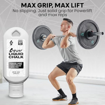 Liquid Chalk for Weightlifting – Gym & Climbing Chalk, Quick Dry Grip Enhancer, Mess-Free & Sweat-Resistant, Long Lasting Chalk for Gymnastics, Crossfit, Pole Fitness & Lifting