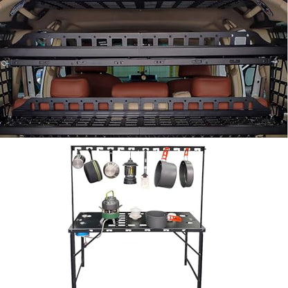 ITrims Storage Molle Panel Modular for Vehicle SUV Car Accessories Interior Trunk Organizer Rear Cargo Rack Basket Shelf Luggage Storage Carrier Hanging Boards Camping Table (C) - style: C