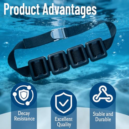 4 Pcs Scuba Weight Belt Set,Diving Weight Belt Coated Dive Weights with Nylon Belt - color: Black, size: 1.1 lb