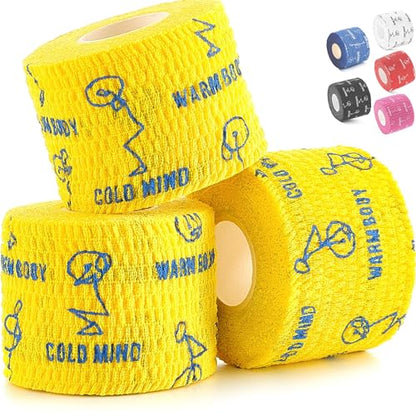 WARM BODY COLD MIND 1.85" Weightlifting Thumb Tape - Hook Grip Tape for Powerlifting, Cross Training, Gym Tape, Workout, Weight Lifting Tape, Athletic Finger Wrap (Yellow 3 Rolls) - color: 3 rolls yellow
