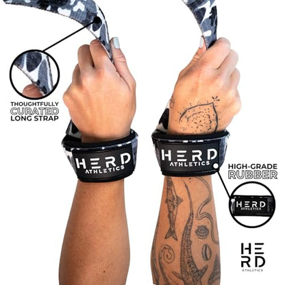 Lifting Wrist Straps – 23" Length x 1.5" Width – Padded Neoprene Cotton Straps for Weightlifting, Powerlifting, Functional Training, Strength Training & Deadlifts – Heavy Duty Grip Support - color: Grey Camo