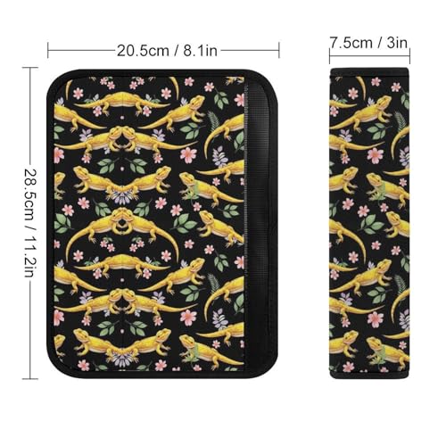 Universal Soft and Comfortable Bearded Dragon Cute Animal Lizard Seat Belt Shoulder Pad for Kids, Most Cars, 1 Pair Seat Belt Covers Cushion Anti-Slip Pad - color: Pattern 784