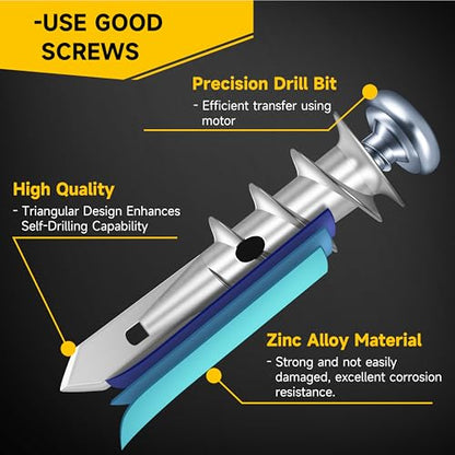 Mywish #8 Self Drilling Drywall Anchors and Screws Kit, Metal Drywall Anchors with Screws, 25PCS Wall Anchors and 25PCS Screws for Drywall, 75LB Wall Hanging Kit - size: Single-point