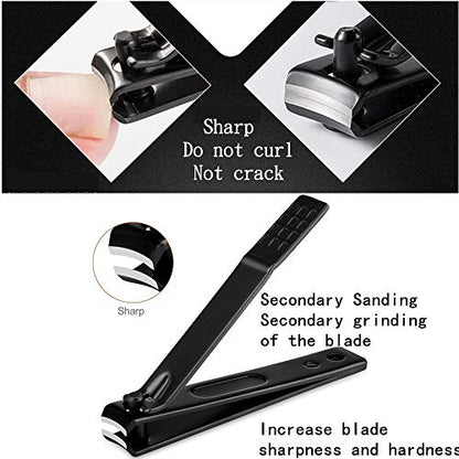 Aceoce Manicure Set Professional Nail Clippers Set Manicure Pedicure Kit | Stainless Steel Finger Toe nail Clippers,Mens Accessories,Personal Care Tools,Travel Nail Care Tools Kit,Gifts for Men Women - color: Black and Red