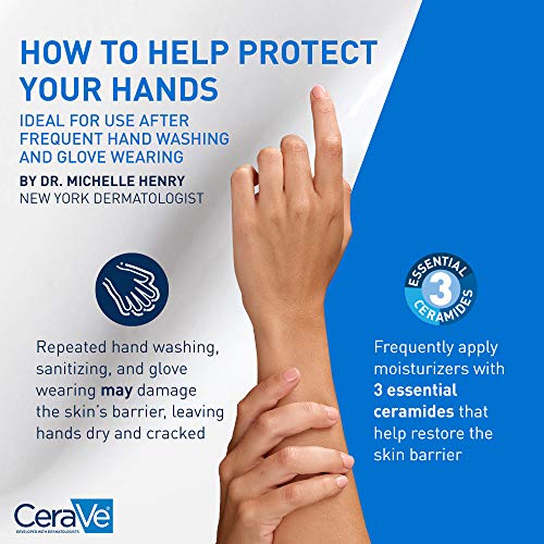 CeraVe Therapeutic Hand Cream for Dry Cracked Hands With Hyaluronic Acid and Niacinamide, Fragrance Free 3 Ounce - size: 3 Ounce (Pack of 1)
