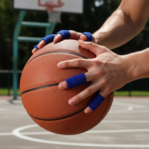 40 Pcs Finger Sleeves Protectors, Elastic Thumb Sleeves for Relieving Pain Finger Arthritis Sleeves Elastic Thumb Splint Brace Sport Fingers Sleeves Fingers Compression Aid for Basketball Tennis