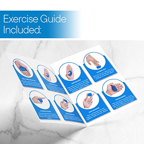 RMS 4-Pack Hand Exercise Balls - Physical & Occupational Therapy Kit | For Arthritis and Grip Strength, 4 firmness levels for stiff hands, fingers, stress and hand therapy