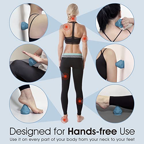 Solacium Mountable Massage Therapy Tool - Multi-Surface Suction Cup Wall Massage Tool for Sore Muscles, Myofascial Release, Stress Relief, Trigger Point and Deep Tissue Massage (Light Blue) - color: Light Blue