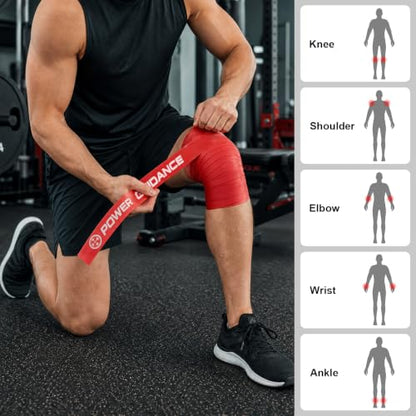 POWER GUIDANCE Muscle Floss Bands - Compression Bands - Mobility & Recovery Bands - for Improving Movement, Increasing Circulation & Reducing Soreness - color: Black and Red Combo (2)
