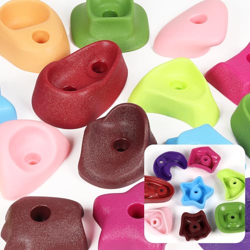 36PCS Rock Climbing Holds for Kids, Rock Wall Climbing Holds with Hardware - Climbing Rocks for Indoor Outdoor Playground Climbing Wall